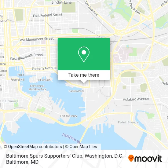 Baltimore Spurs Supporters' Club map