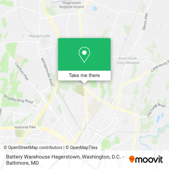 Battery Warehouse Hagerstown map