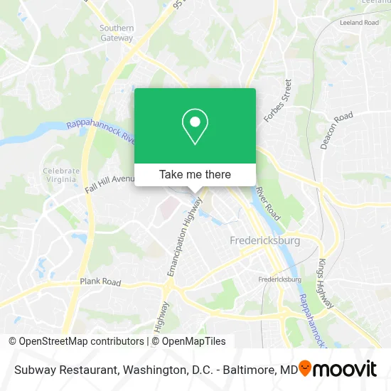 Subway Restaurant map