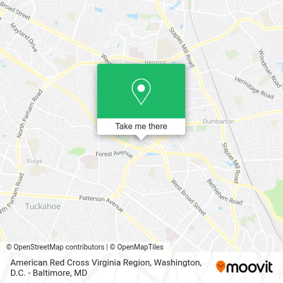 American Red Cross Virginia Region map