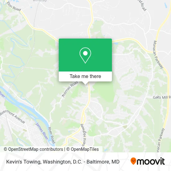 Kevin's Towing map