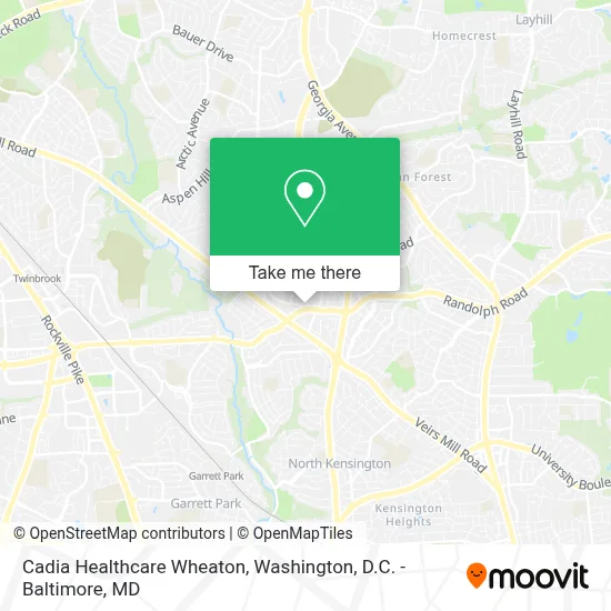Cadia Healthcare Wheaton map