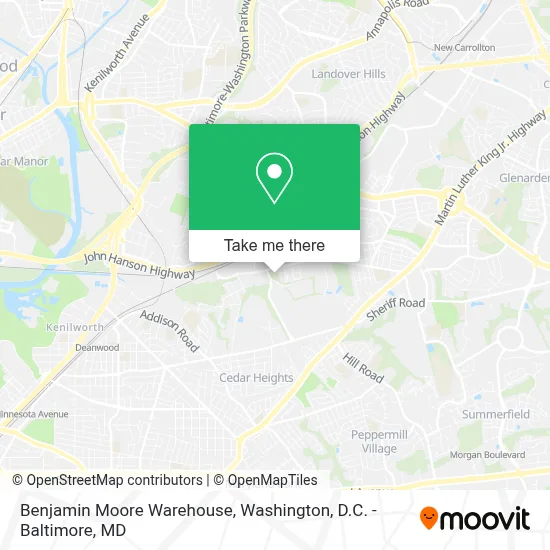 Benjamin Moore Warehouse map
