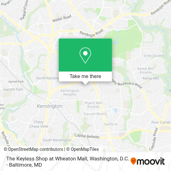 The Keyless Shop at Wheaton Mall map