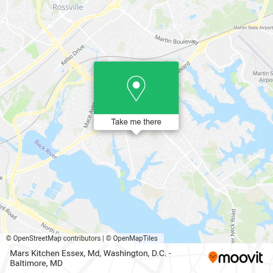 Mars Kitchen Essex, Md map