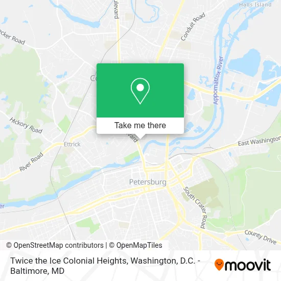 Twice the Ice Colonial Heights map