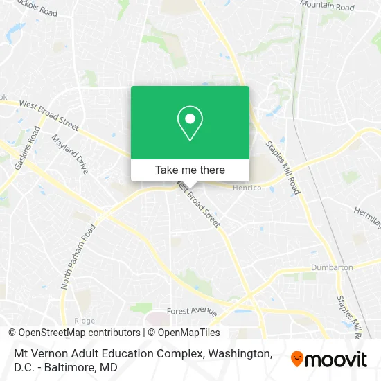 Mt Vernon Adult Education Complex map