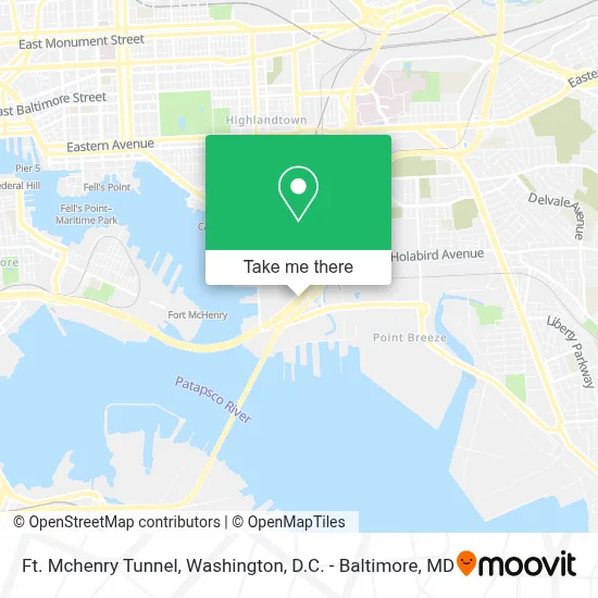 Ft. Mchenry Tunnel map