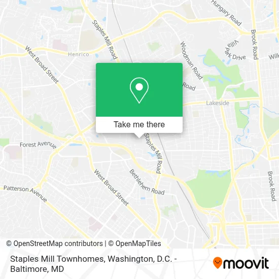 Staples Mill Townhomes map