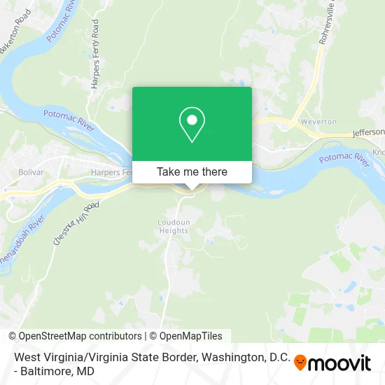 West Virginia / Virginia State Border map