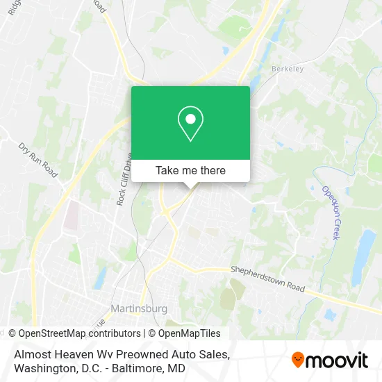 Almost Heaven Wv Preowned Auto Sales map