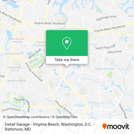 Detail Garage - Virginia Beach map