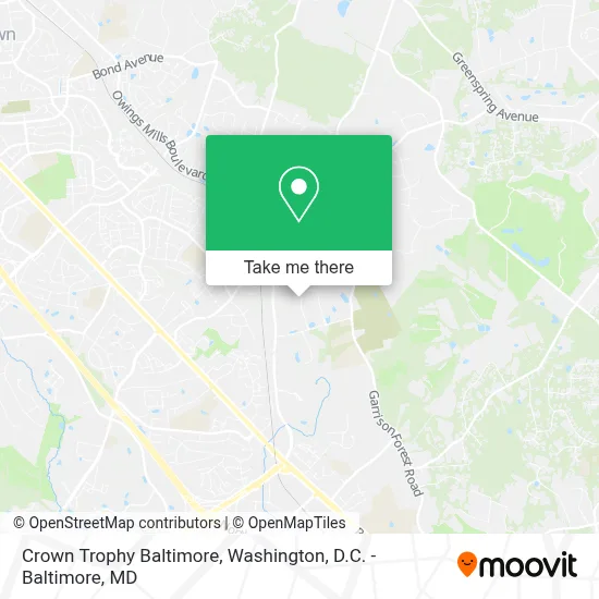 Crown Trophy Baltimore map