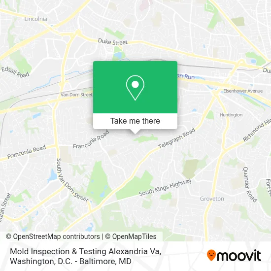 Mold Inspection & Testing Alexandria Va map