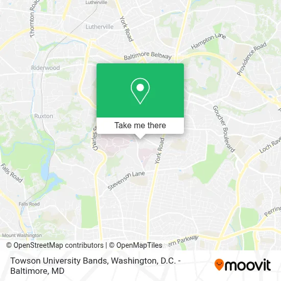 Towson University Bands map