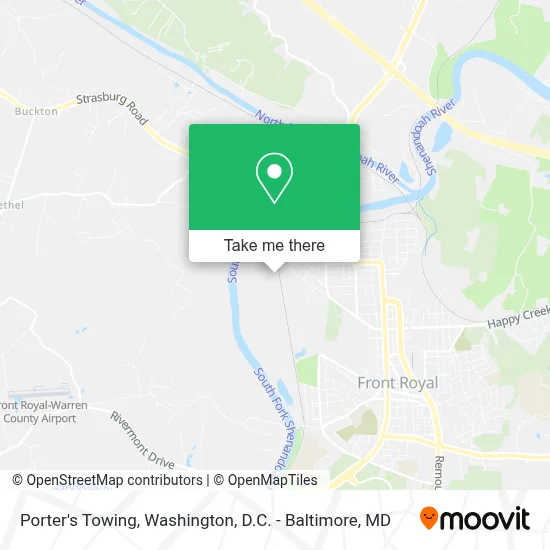 Porter's Towing map
