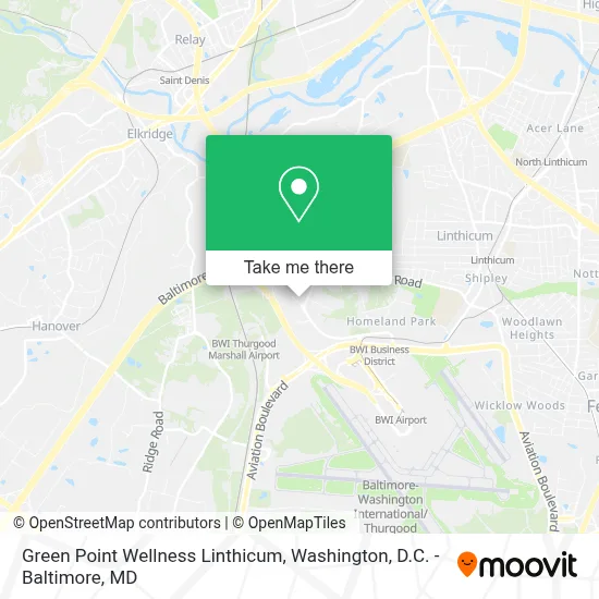 Green Point Wellness Linthicum map