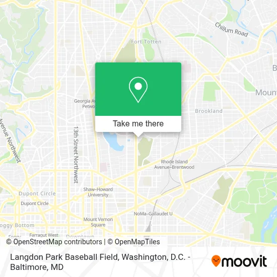 Langdon Park Baseball Field map