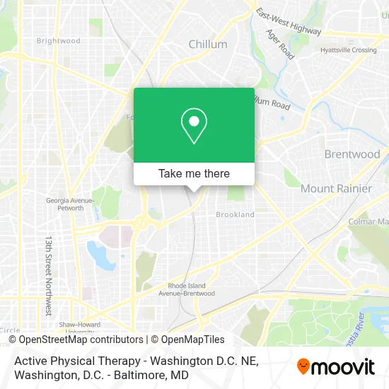 Active Physical Therapy - Washington D.C. NE map