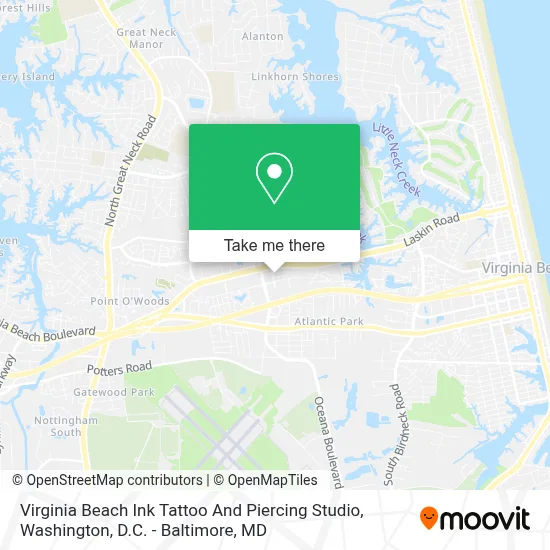 Virginia Beach Ink Tattoo And Piercing Studio map