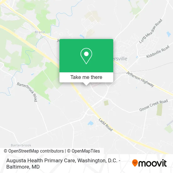 Augusta Health Primary Care map