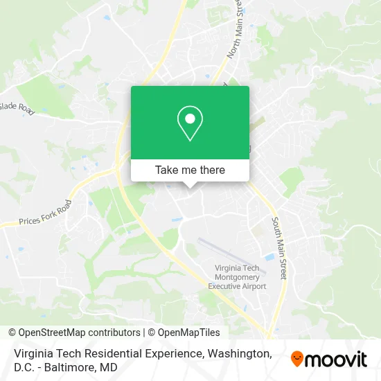 Virginia Tech Residential Experience map