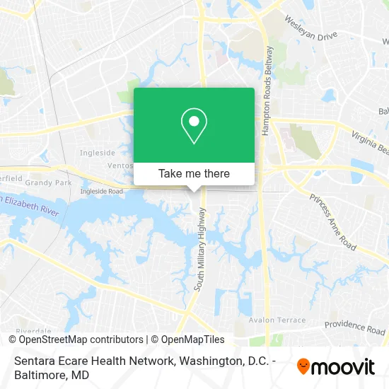 Sentara Ecare Health Network map