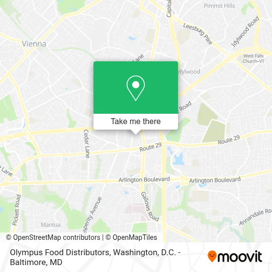 Olympus Food Distributors map