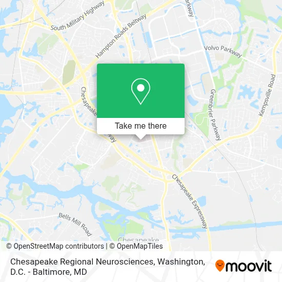 Chesapeake Regional Neurosciences map