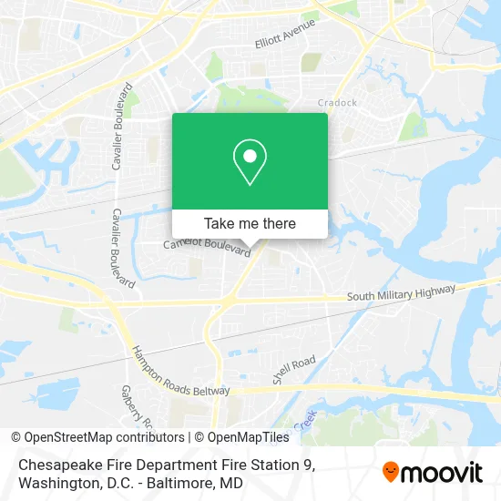 Chesapeake Fire Department Fire Station 9 map