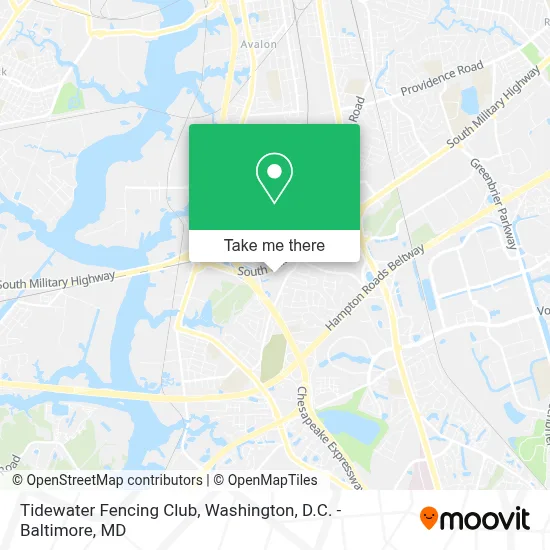 Tidewater Fencing Club map