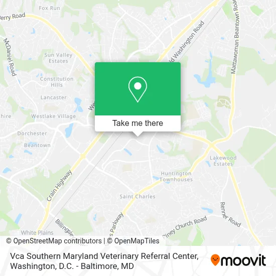 Vca Southern Maryland Veterinary Referral Center map