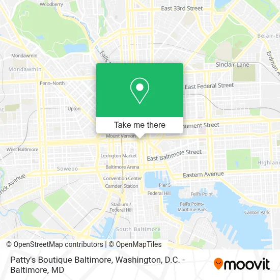 Patty's Boutique Baltimore map
