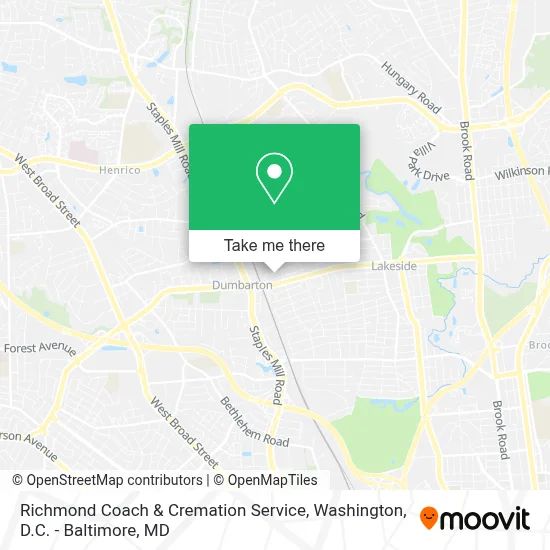 Richmond Coach & Cremation Service map