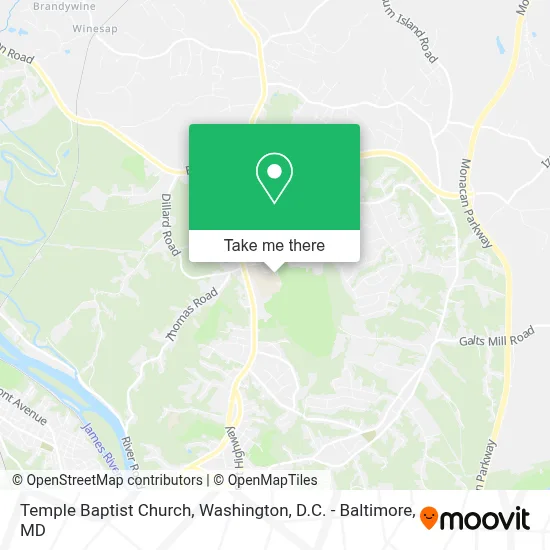 Temple Baptist Church map