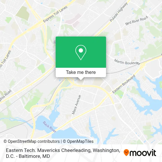 Eastern Tech. Mavericks Cheerleading map