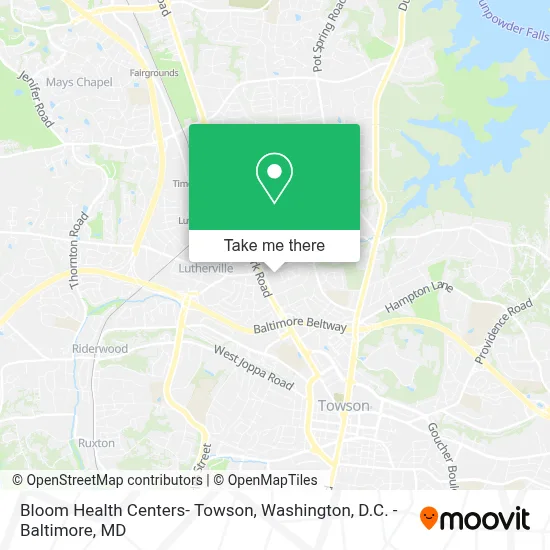 Bloom Health Centers- Towson map