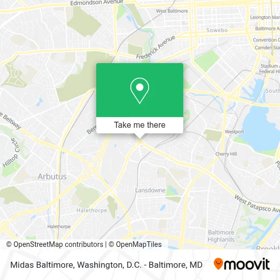 Midas Baltimore map