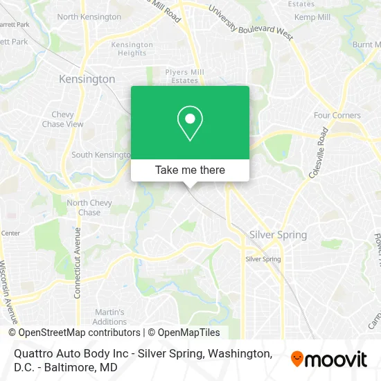 Quattro Auto Body Inc - Silver Spring map