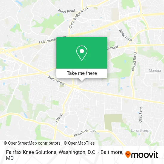 Fairfax Knee Solutions map