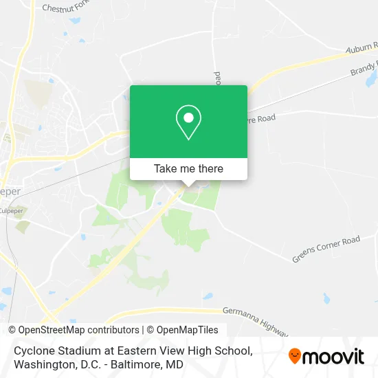 Cyclone Stadium at Eastern View High School map