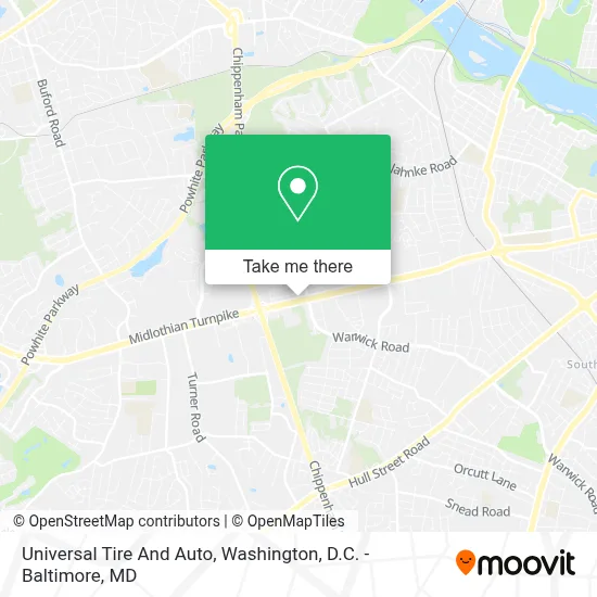 Universal Tire And Auto map