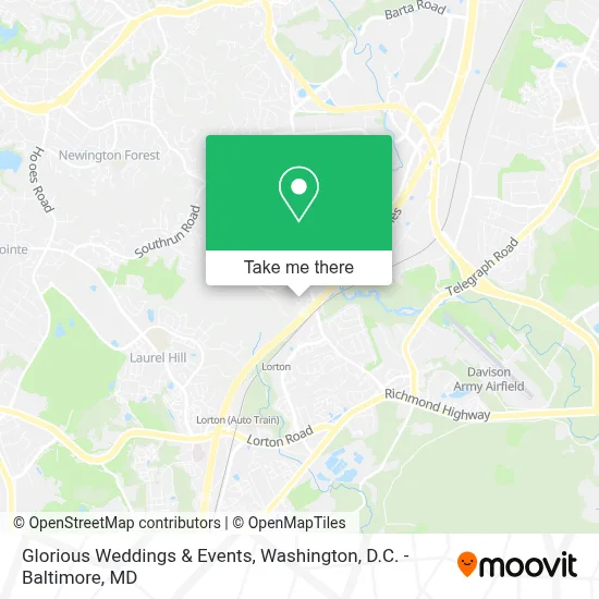 Glorious Weddings & Events map