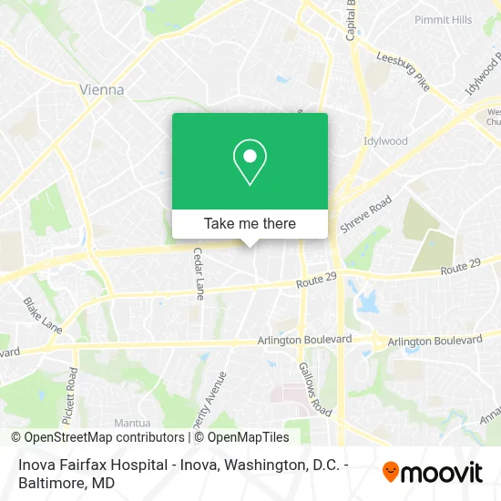 Inova Fairfax Hospital - Inova map