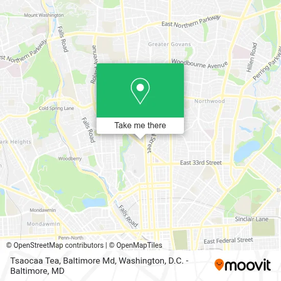 Tsaocaa Tea, Baltimore Md map