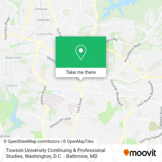 Towson University Continuing & Professional Studies map