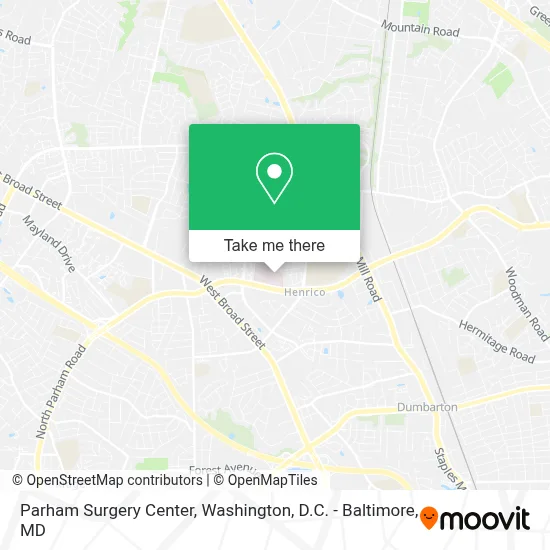 Parham Surgery Center map