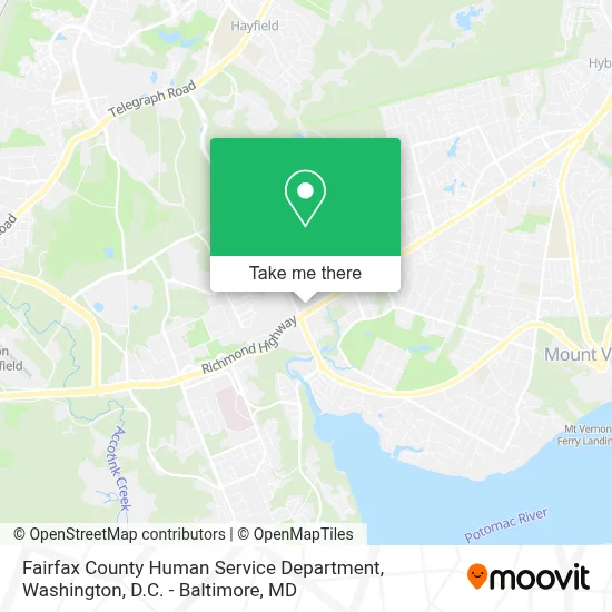 Fairfax County Human Service Department map