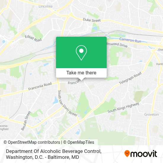 Department Of Alcoholic Beverage Control map