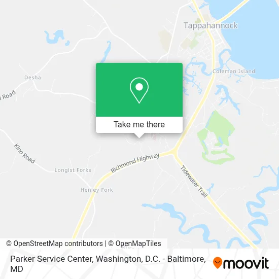Parker Service Center map
